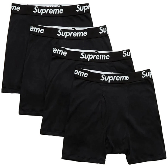 Supreme Other - Supreme Hanes Boxer Briefs Black New Authentic Underwear Logo Waistband NEW XL